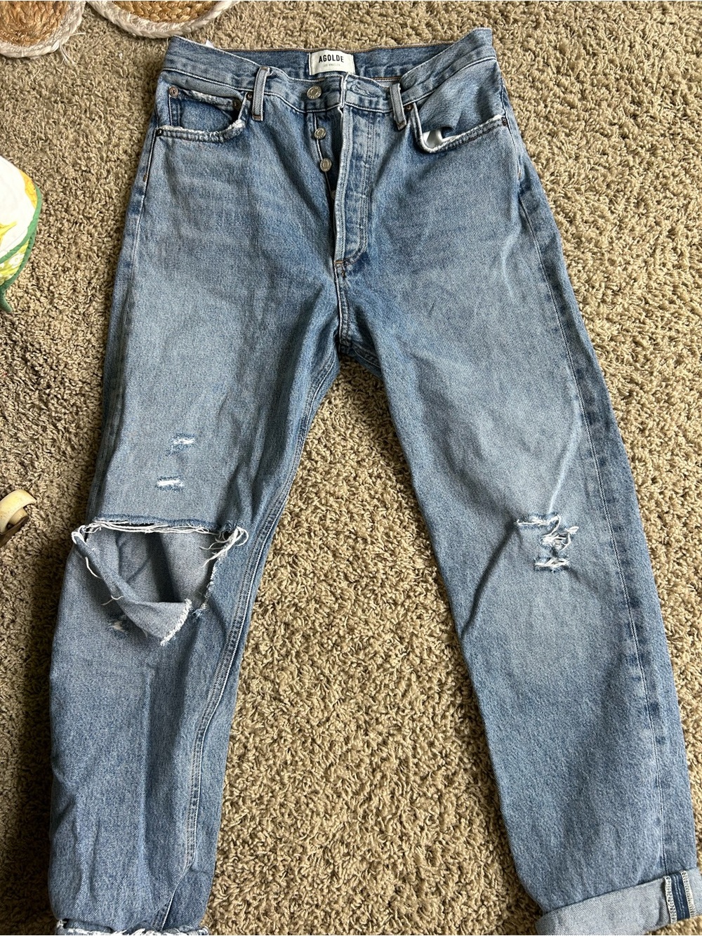AGOLDE Women’s High Rise Ripped Jeans